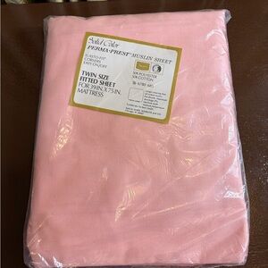 Vintage 1970s Sears Perma-Prest Pink Fitted Sheet | Twin NOS New In Package